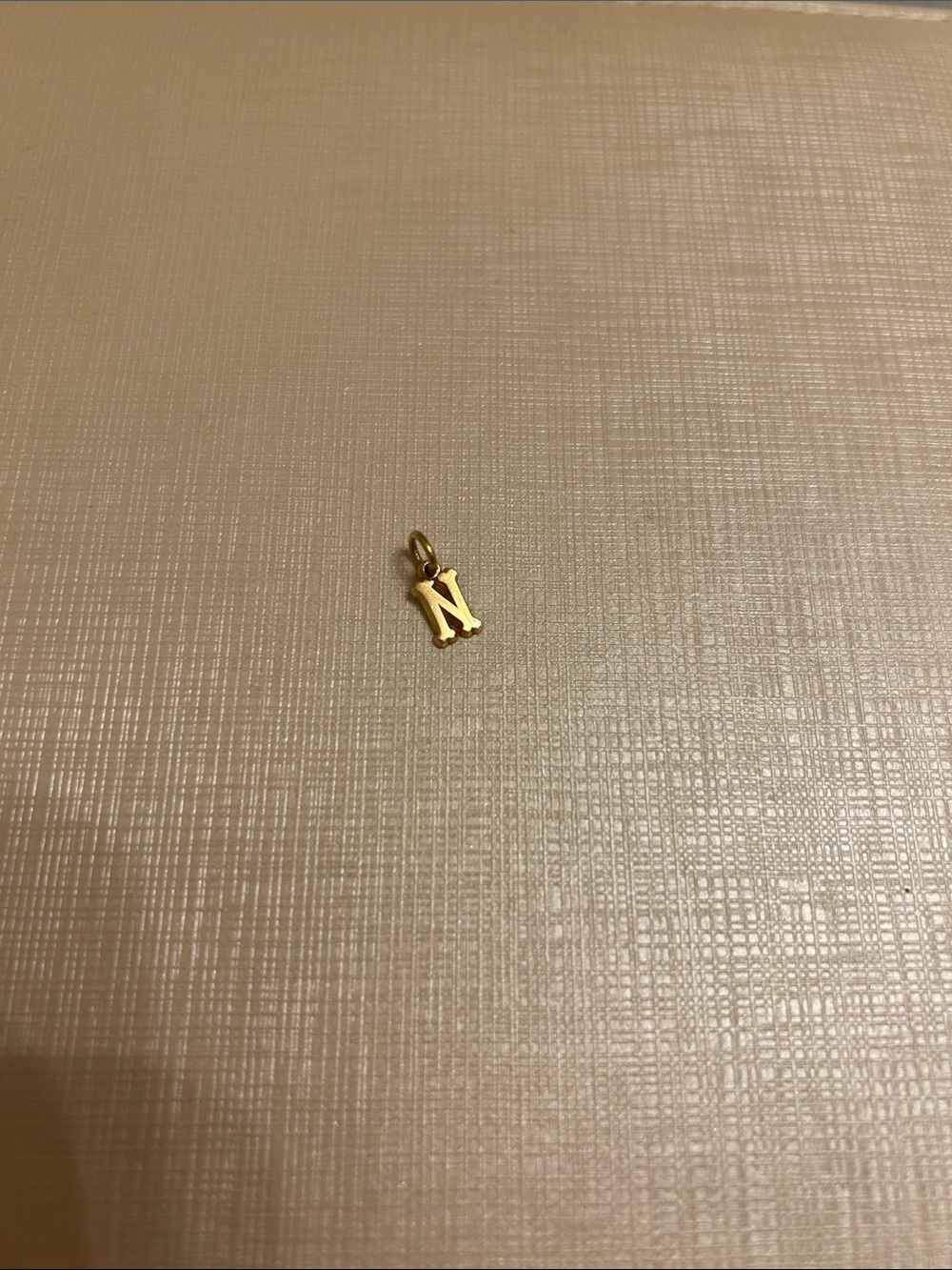 14k Gold Initial N charm